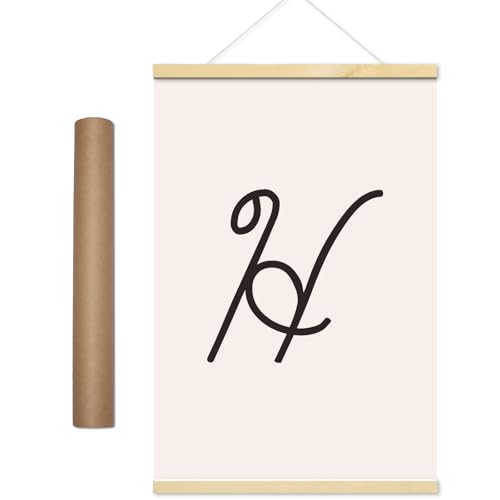 Boho-Wanddekoration, kursives Alphabet, handgefertigt, Holz, Familien-Initialenschild für Heimdekoration, Schlafzimmer, Wohnzimmer, Kinderzimmer von Generic