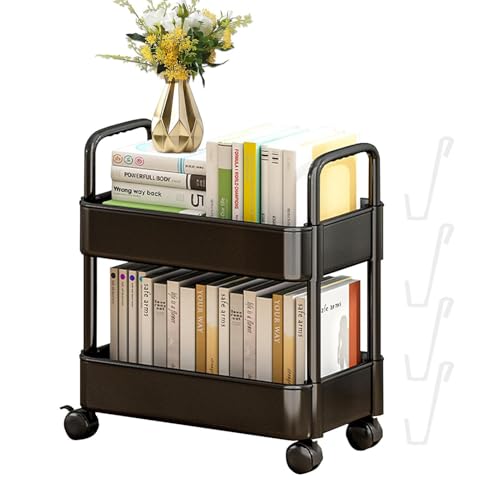 Book Display Carrier auf Rädern - Verstellbares Lesematerial Karren, Verschiebung Publikation Racks | Textbook Transport Trolley, Literary Collection Relocation Unit für Schulbibliothek Studium von Generic