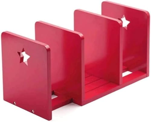 Bookeds Buchstützen Book EDS Schreibtischregal ausziehbar Creative Woode Magazie File Rack Lagerregal Büro Schreibtischregal, A-Red von Generic