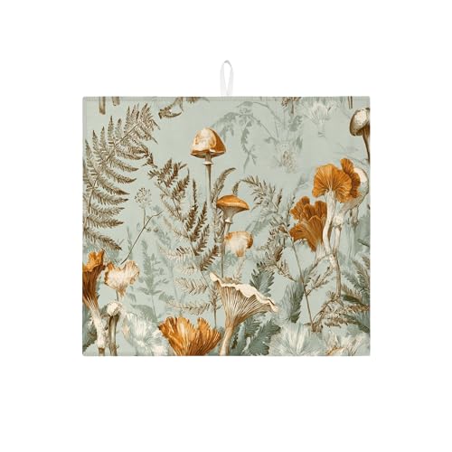 Botanische Abtropfmatten für Küchentheke, rustikales grünes Blumenmuster, saugfähiges Abtropfgestell, saisonale Mikrofaser-Abtropfmatte für Küchentheke, Kaffee, Bar, Schutz, 40,6 x 45,7 cm Botanische Abtropfmatten für Küchentheke, rustikales grünes Blumenmuster, saugfähiges Abtropfgestell, saisonale Mikrofaser-Abtropfmatte für Küchentheke, Kaffee, Bar, Schutz, 40,6 x 45,7 cm von Generic