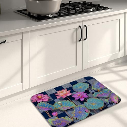 Botanische Küchenmatten für den Boden, buntes Blumenmuster, modern, gepolstert, bequem, rutschfest, Dekor-Teppich für Küche, Waschbecken, Waschküche, Badezimmer, 40,6 x 61 cm Botanische Küchenmatten für den Boden, buntes Blumenmuster, modern, gepolstert, bequem, rutschfest, Dekor-Teppich für Küche, Waschbecken, Waschküche, Badezimmer, 40,6 x 61 cm von Generic