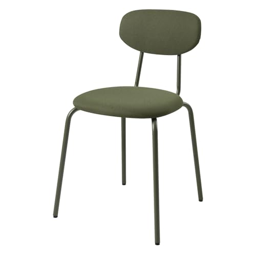 Boucle Esszimmerstühle 2er Set, Stapelbare Gepolsterte Küchenstühle mit Gebogener Rückenlehne, Tragbar für Wohnung, Esszimmer, Wohnzimmer(Green,1PCS) von Generic