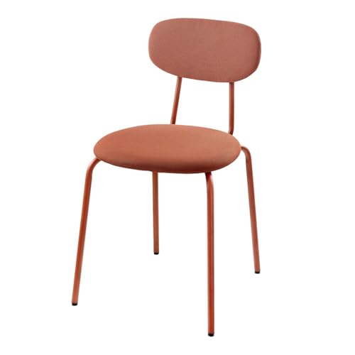 Boucle Esszimmerstühle 2er Set, Stapelbare Gepolsterte Küchenstühle mit Gebogener Rückenlehne, Tragbar für Wohnung, Esszimmer, Wohnzimmer(Red,1PCS) von Generic