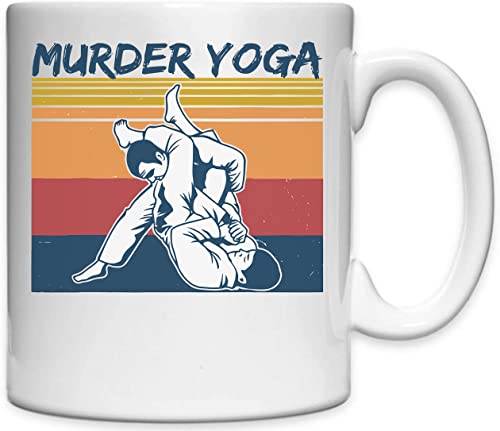 Brazilian Jiu Jitsu Murder Yoga Retro Poster Art Weiße Keramiktasse Weiß One Size von Generic