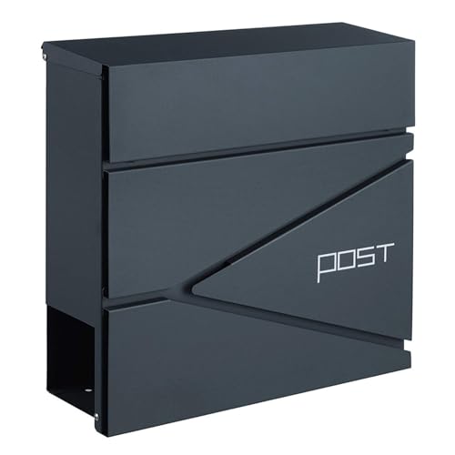 Briefkasten Antik, Briefkasten Vintage mit Separatem Zeitungsständer, Eingebauter Schallschutzmatte, Geeignet for Den Heimgebrauch(Black) von Generic
