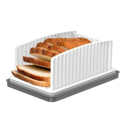 Brotschneidemaschine | Führung für Brotschneidemaschine | Brotschneideführung | Verstellbarer Brotschneider | verstellbar mit Krümelauffanger, kompakte Brotschneideführung für Paar, Kuchen von Generic