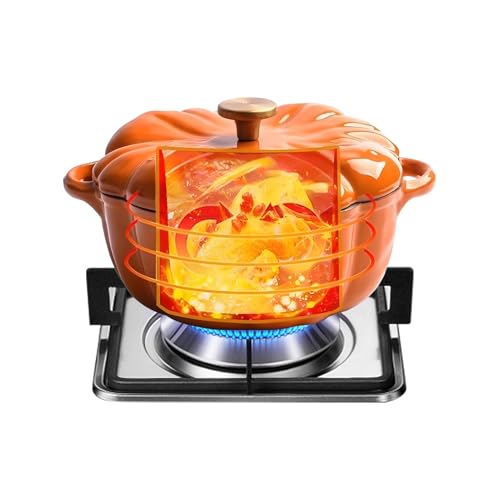 Brühtopf Mit Deckel | Kürbis Design Emailletopf | Küchen Brühentopf Kochgeschirr Zum Braten Backen Kochen Ofenfest Einmachen Brotbacken Brühtopf Mit Deckel | Kürbis Design Emailletopf | Küchen Brühentopf Kochgeschirr Zum Braten Backen Kochen Ofenfest Einmachen Brotbacken von Generic