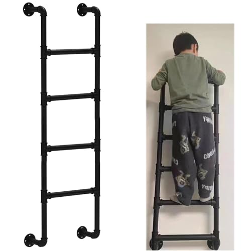 Brunnenausgang Leiter Wandmontiertes Kellerfenster, schwarzes schmiedeeisernes Dachboden-Etagenbett, Notfall-Feuerklettern, einfache Installation, Lasten 330 lbs, langlebig und sicher, Größe Brunnenausgang Leiter Wandmontiertes Kellerfenster, schwarzes schmiedeeisernes Dachboden-Etagenbett, Notfall-Feuerklettern, einfache Installation, Lasten 330 lbs, langlebig und sicher, Größe von Generic