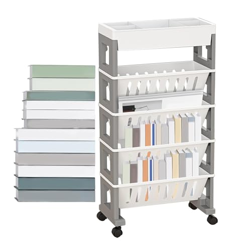 Bücherregal, Organizer für Bücherregale, mehrschichtige Regale mit Rollen, Mehrzweck-Aufbewahrungsboxen für Bücher, Tassen, Notizbücher Bücherregal, Organizer für Bücherregale, mehrschichtige Regale mit Rollen, Mehrzweck-Aufbewahrungsboxen für Bücher, Tassen, Notizbücher von Generic
