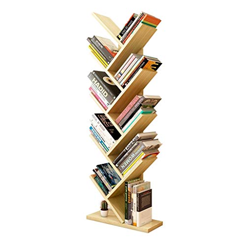 Bücherregal, einfaches, modernes, neunschichtiges, baumförmiges Bücherregal, Bücher, CD-Ausstellungsständer, Boden-Bücherregal, kann 50 kg tragen, Bücherregal/Natur von Generic