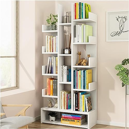 Bücherregal Mit 14 Regalen, Vintage Baum Bücherregal Bücherregal Display Regal Aufbewahrungsorganisator, White Bücherregal Mit 14 Regalen, Vintage Baum Bücherregal Bücherregal Display Regal Aufbewahrungsorganisator, White von Generic