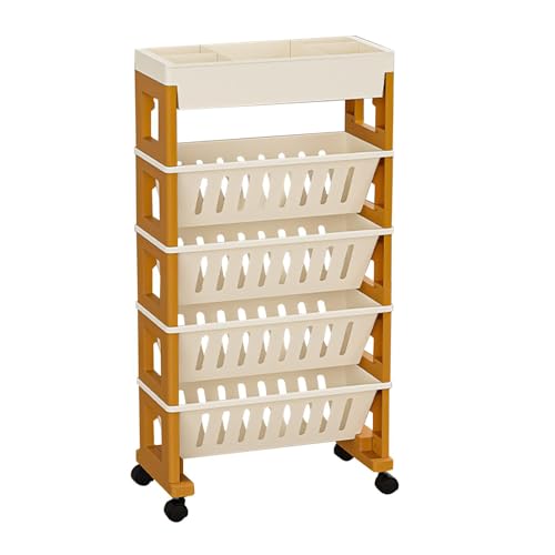 Bücherregal-Organizer, Bücherwagen auf Rädern – mehrschichtiger -Organizer mit Rollen, Mehrzweck-Aufbewahrungsboxen für Bücher, Bücher, Tassen Bücherregal-Organizer, Bücherwagen auf Rädern – mehrschichtiger -Organizer mit Rollen, Mehrzweck-Aufbewahrungsboxen für Bücher, Bücher, Tassen von Generic