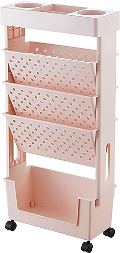 Bücherwagen, Mobiles Bücherregal Mit Rädern, Mehrschichtige Bücherregale Doppelseitige Aufbewahrung Bücherwagen, Kinderzimmer Zuhause Schule Büro Schreibtisch Buch Std Wagen, Pink Bücherwagen, Mobiles Bücherregal Mit Rädern, Mehrschichtige Bücherregale Doppelseitige Aufbewahrung Bücherwagen, Kinderzimmer Zuhause Schule Büro Schreibtisch Buch Std Wagen, Pink von Generic