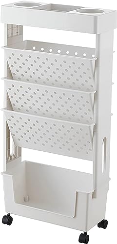 Bücherwagen, Mobiles Bücherregal Mit Rädern, Mehrschichtige Bücherregale Doppelseitige Aufbewahrung Bücherwagen, Kinderzimmer Zuhause Schule Büro Schreibtisch Buch Std Wagen, White Bücherwagen, Mobiles Bücherregal Mit Rädern, Mehrschichtige Bücherregale Doppelseitige Aufbewahrung Bücherwagen, Kinderzimmer Zuhause Schule Büro Schreibtisch Buch Std Wagen, White von Generic