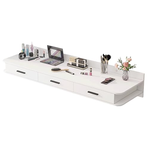 Büro-Computertisch Wandmontierter Schreibtisch Holz-Schminktisch Mit Schubladen Schminktisch & Schreibtisch Kombi for Homeoffice und Gaming(A,100cm/39in) von Generic