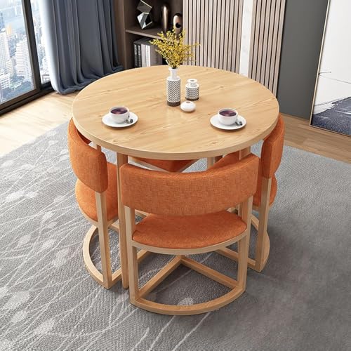 Büro Empfangsraum Club Tisch, Business Konferenzraum Couchtisch, Runde Möbel Tisch Und Stuhl Set, Kombination Shop Rezeption Ruhebereich Kleine Wohnung Balkon Freizeit Tisch U, Orange von Generic