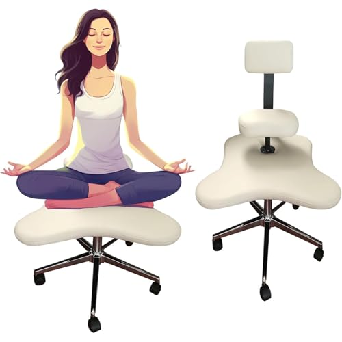 Büro Kniestuhl mit gekreuzten Beinen Ergonomischer Kniestuhl Kreuzung mit gekröntem Bein und Rädern Verstellbarer Meditationshocker Sitzen Armlose Meditation mit Lendenwirbelstütze Büro Kniestuhl mit gekreuzten Beinen Ergonomischer Kniestuhl Kreuzung mit gekröntem Bein und Rädern Verstellbarer Meditationshocker Sitzen Armlose Meditation mit Lendenwirbelstütze von Generic