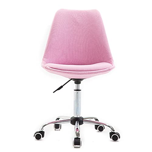 Büro-Schreibtischstuhl Armloser Bürostuhl Ergonomischer Computer-Schreibtischstuhl ohne Armlehnen Drehstuhl aus Leinen mit mittlerer Rückenlehne für zu Hause Einfacher Stuhl Computerstuhl (Farbe: von Generic