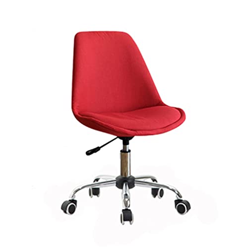 Büro-Schreibtischstuhl Armloser Bürostuhl Ergonomischer Computer-Schreibtischstuhl ohne Armlehnen Drehstuhl aus Leinen mit mittlerer Rückenlehne für zu Hause Einfacher Stuhl Computerstuhl (Farbe: von Generic