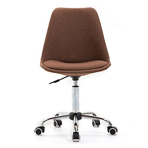 Büro-Schreibtischstuhl Armloser Bürostuhl Ergonomischer Computer-Schreibtischstuhl ohne Armlehnen Drehstuhl aus Leinen mit mittlerer Rückenlehne für zu Hause Einfacher Stuhl Computerstuhl (Farbe: von Generic