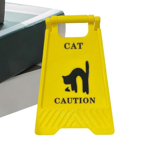 Büro-Warnschild – lustiges Schreibtisch-Warnschild, stehende Katze, Tischschild | Katze Warnschild Dekoration, lustiges Katzenschild, Schreibtischschild, Dekoration von Generic
