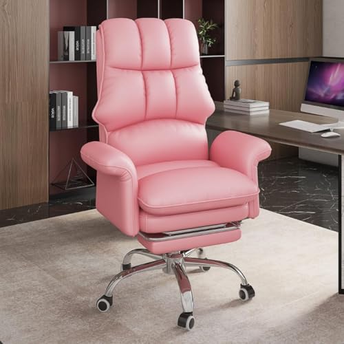 Büro-schreibtischstühle Gaming-Stuhl Stühle Mit Hoher Rückenlehne Für Das Wohnzimmer Drehstuhl Mit Rädern Computerstuhl Ergonomischer Hebesitz Sessel Lendenwirbelstütze, Pink/B von Generic