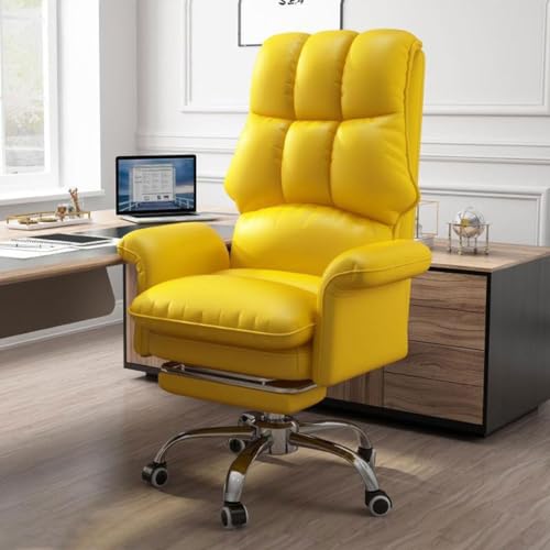 Büro-schreibtischstühle Gaming-Stuhl Stühle Mit Hoher Rückenlehne Für Das Wohnzimmer Drehstuhl Mit Rädern Computerstuhl Ergonomischer Hebesitz Sessel Lendenwirbelstütze, Yellow/B von Generic