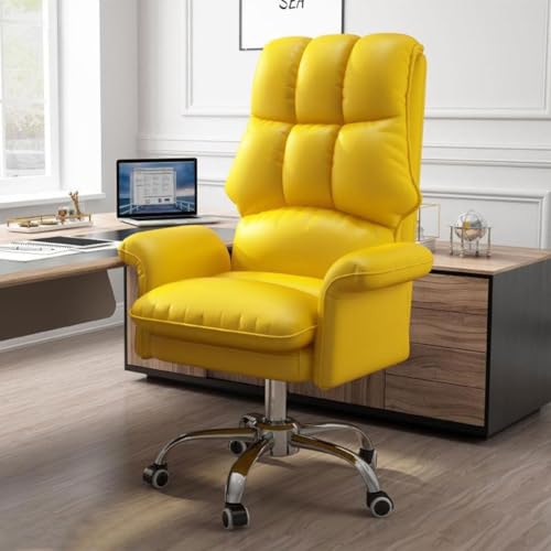 Büro-schreibtischstühle Gaming-Stuhl Stühle Mit Hoher Rückenlehne Für Das Wohnzimmer Drehstuhl Mit Rädern Computerstuhl Ergonomischer Hebesitz Sessel Lendenwirbelstütze, Yellow/a von Generic
