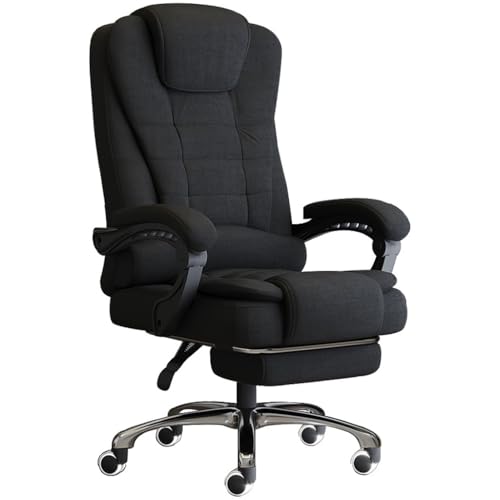 Bürodrehstuhl Mit Liftfunktion, Bequemer Chefsessel Mit Fußstütze, (Black Chair) von Generic