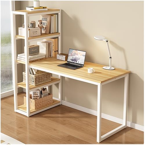 Büroschreibtisch mit Ablagefächern, Computertisch, Arbeitstisch, Arbeits- und Gaming-Schreibtische, Home-Office-Arbeitsplatz for Home Office, Arbeitszimmer und Schlafzimmer(B,130cm/51.18in) von Generic