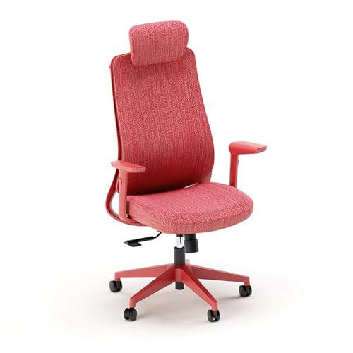 Bürostuhl, Buro Stuhl Bequem mit Verstellbarer Kopfstütze und Armlehne, Drehstuhl für Zuhause, Büro, Arbeitszimmer, Wohnheim(Red) von Generic