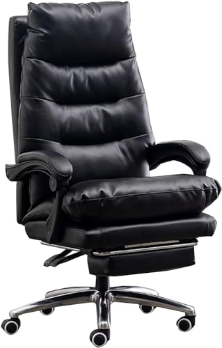 Bürostuhl, Chefsessel aus Leder mit einziehbarer Fußstütze – Drehstuhl mit hoher Rückenlehne, ergonomisches Design für zu Hause von Generic