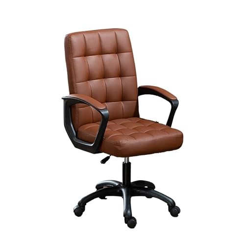 Bürostuhl, Drehstuhl aus PU-Leder, weicher Schreibtischstuhl mit gepolsterter Sitzfläche und Armlehnen, höhenverstellbarer, gepolsterter Bürostuhl mit mittlerer Rückenlehne, Spielstuhl von Generic