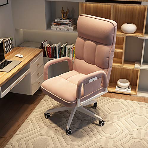 Bürostuhl, ergonomischer Dreh-Computerstuhl mit gepolstertem Sitzkissen und hoher Rückenlehne für Erwachsene, Verstellbarer Schreibtischstuhl mit Armlehne, weicher Kopfstütze, Pink, 20 x 20 von Generic