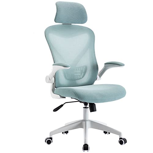 Bürostuhl, ergonomischer Drehstuhl, Arbeitsstuhl, Schreibtischstuhl mit hoher Rückenlehne, Lordosenstütze, atmungsaktiver Netzrückenlehne, dickem Sitzkissen und Verstellbarer Kopfstütze (Far von Generic