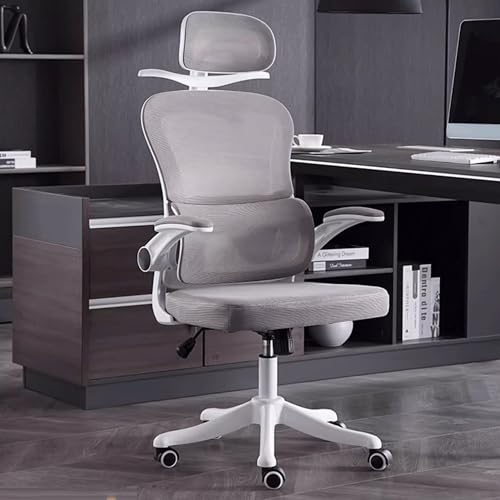Bürostuhl, ergonomischer Gaming-Stuhl mit 3D-Verstellbarer Kopfstütze, bequemem Netzgewebe, drehbarer Neigung, dynamischer Rückenstütze, abnehmbarem Kleiderständer – perfekt fürs Arbeitszimm von Generic