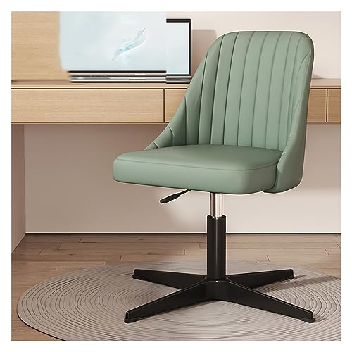 Bürostuhl, moderner, bequemer Schreibtischstuhl aus Leder – Drehbarer Arbeitsstuhl mit mittelhoher Rückenlehne, gekreuzte Beine, für Zuhause und den Schminktisch, stabile Metallbasis, Keine Bürostuhl, moderner, bequemer Schreibtischstuhl aus Leder – Drehbarer Arbeitsstuhl mit mittelhoher Rückenlehne, gekreuzte Beine, für Zuhause und den Schminktisch, stabile Metallbasis, Keine von Generic