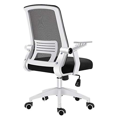 Bürostuhl, verstellbar, ergonomisch, Drehstuhl mit Lordosenstütze, Netzrückenlehne, klappbaren Armlehnen, Design mit mittlerer Rückenlehne, ideal für Zuhause und Büro, 60 x 60 x 88–96 cm von Generic