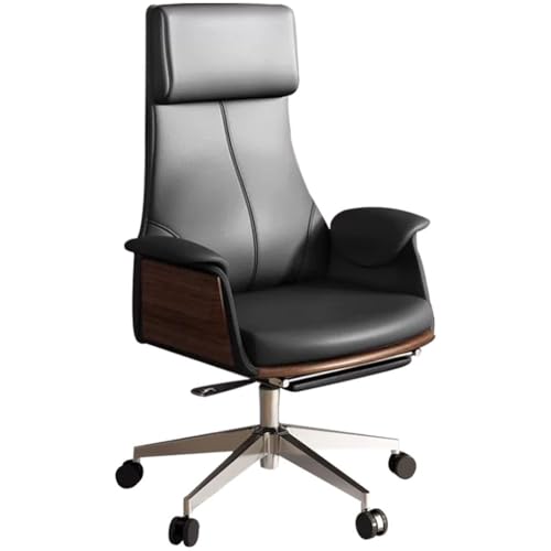 Bürostuhl Aus Leder Mit Hoher Rückenlehne – 360° Drehbar, Robuster Computerstuhl Mit Schwammfüllung, Einweihungsgeschenk(Black Color) von Generic