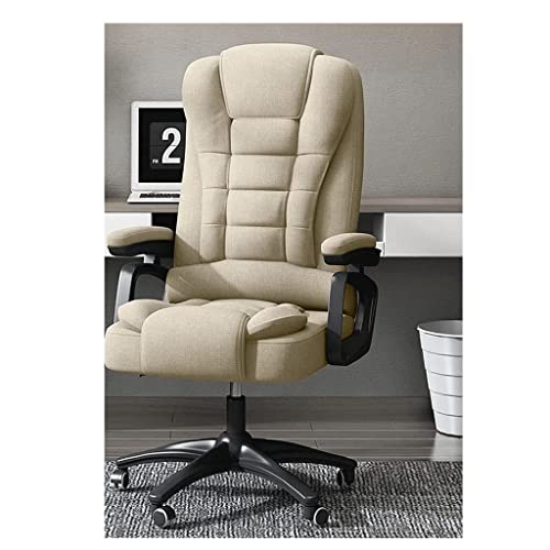 Bürostuhl Bequemer und weicher Schreibtischstuhl Höhenverstellbarer Computerstuhl Sitzende drehbare Managerstühle Bequem (Beige) von Generic