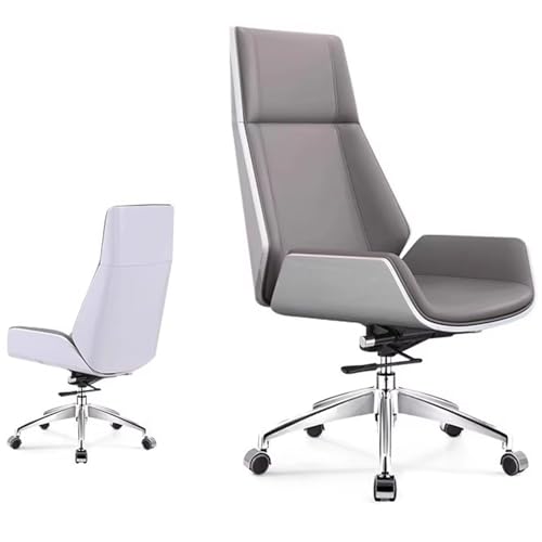 Bürostuhl Chefsessel mit Hoher Rückenlehne, Ergonomischer Schreibtischstuhl Extra Breit Drehstuhl mit Stabiler Basis, Groß und Hoch mit Extra Breiter Sitzfläche(White) von Generic