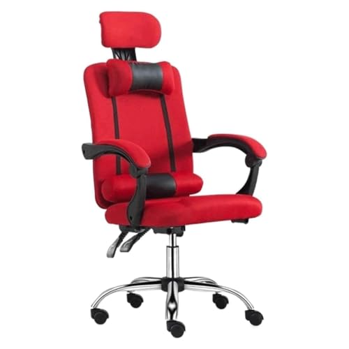 Bürostuhl Drehbarer Schreibtischstuhl Verstellbarer mit Kopfstütze Arbeitsstuhl Home Office Computerstuhl Hochelastischer Mesh-Gaming-Stuhl Bequem (rot) von Generic