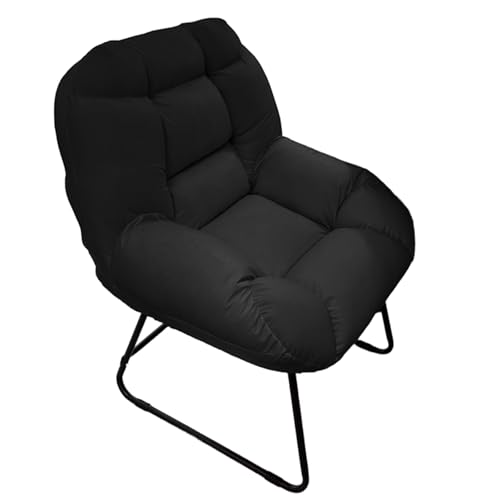 Bürostuhl Ergonomisch Abnehmbar und Waschbar Kunstleder Lesesessel Bequem Verstellbare Rückenlehne Bequemer Computerstuhl mit Bügelbeinen Aus Karbonstahl für Die Arbeit Zu Hause, Studium(Black) von Generic