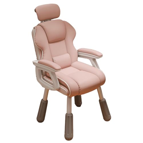 Bürostuhl Ergonomisch Verstellbare Rückenlehne und Kopfstütze PU-Leder Schreibtischsessel 8 cm Höhenverstellbar Verstellbare Armlehnen Lesesessel Bequem für Die Arbeit zu Hause, Studium(Red) von Generic