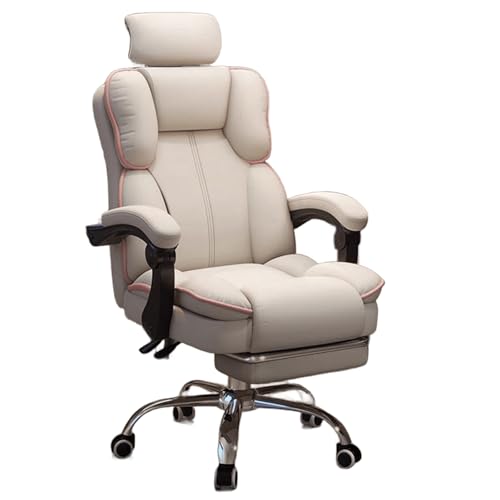 Bürostuhl Ergonomisch mit Fußstütze Kunstleder Latex-Sitzkissen Computerstuhl Verstellbare Rückenlehne und Kopfstütze 360° Drehbar und Höhenverstellbar Bürostuhl mit Fünfstern-Umlenkrollen(White) Bürostuhl Ergonomisch mit Fußstütze Kunstleder Latex-Sitzkissen Computerstuhl Verstellbare Rückenlehne und Kopfstütze 360° Drehbar und Höhenverstellbar Bürostuhl mit Fünfstern-Umlenkrollen(White) von Generic