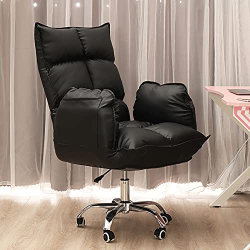 Bürostuhl Ergonomischer Hochlehner, Verstellbarer Liegestuhl Aus Kunstleder, Bequemer Höhenverstellbarer Schreibtischstuhl Mit Modernem Design, 52X68X110 cm, Grau/Schwarz von Generic