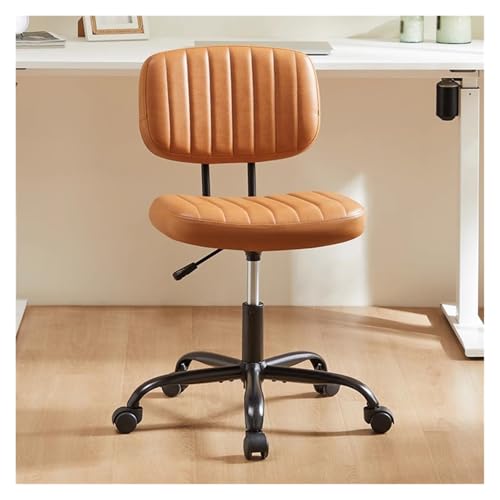 Bürostuhl Ergonomischer Lederdrehstuhl mit höhenverstellbarem Armlehnen-Design und Rädern für Zuhause Braun von Generic