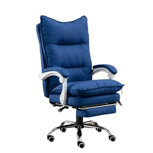 Bürostuhl Leder Hochlehner Chefsessel Bürostuhl Fußstütze Schreibtischstuhl Blau Bürostuhl Leder Hochlehner Chefsessel Bürostuhl Fußstütze Schreibtischstuhl Blau von Generic
