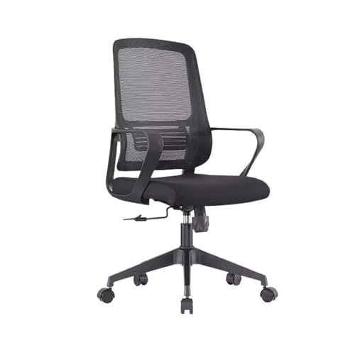Bürostuhl Personal Einfacher moderner Drehstuhl Lendenwirbelschutz Computerstuhl Modischer Farbabgleich Heim-Studierstuhl (Farbe: Schwarz) von Generic