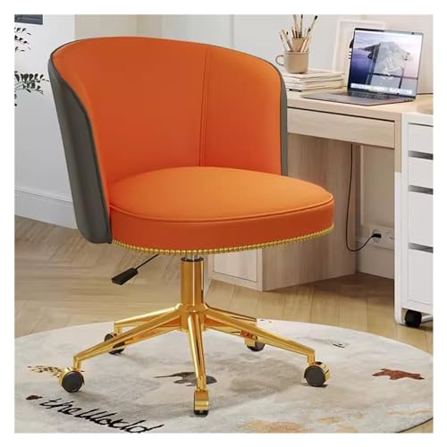 Bürostuhl aus Leder im Mid-Century-Stil mit Rollen, Verstellbarer Drehstuhl mit Rollen, gepolsterter Schreibtischstuhl für das Arbeitszimmer zu Hause, Schlafzimmer – ergonomischer Komfort un von Generic